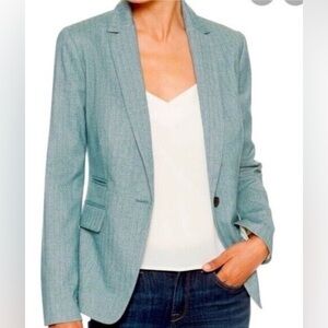 Teal patterned Banana Republic Blazer, Never Worn, Size 8 Petite